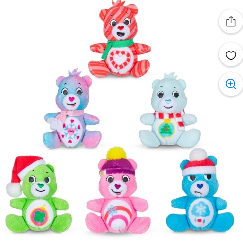 Christmas Holiday Care Bears Micro Teenies Collectible